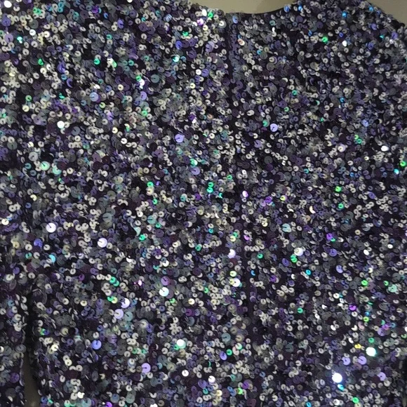 New Retrofete Nancy Purple Sequin Romper Size xs - Picture 6 of 8